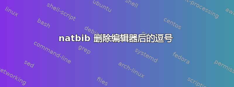 natbib 删除编辑器后的逗号