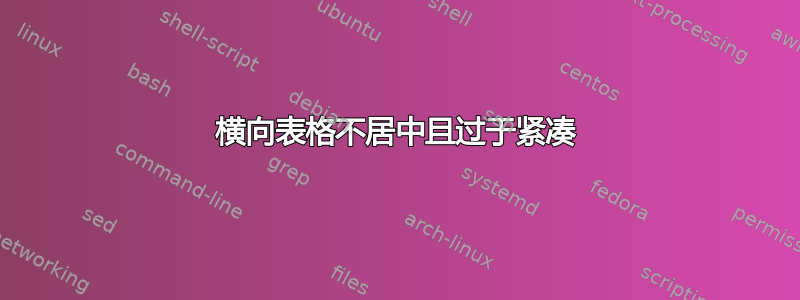 横向表格不居中且过于紧凑