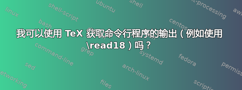 我可以使用 TeX 获取命令行程序的输出（例如使用 \read18）吗？