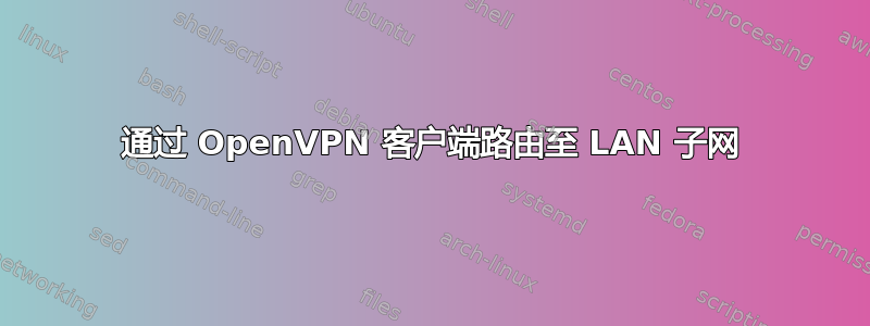 通过 OpenVPN 客户端路由至 LAN 子网