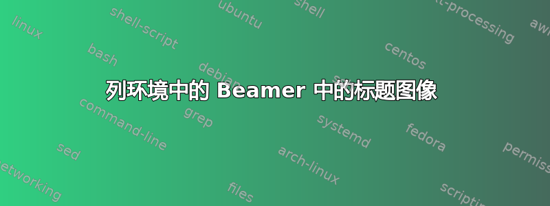 列环境中的 Beamer 中的标题图像