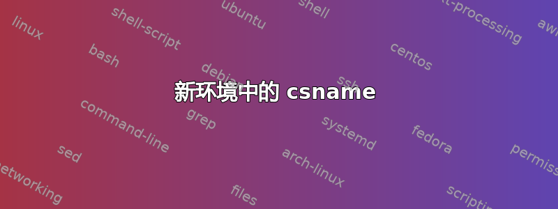 新环境中的 csname