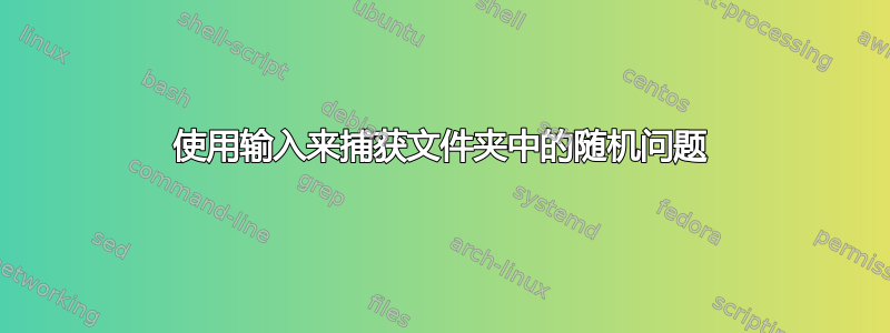 使用输入来捕获文件夹中的随机问题