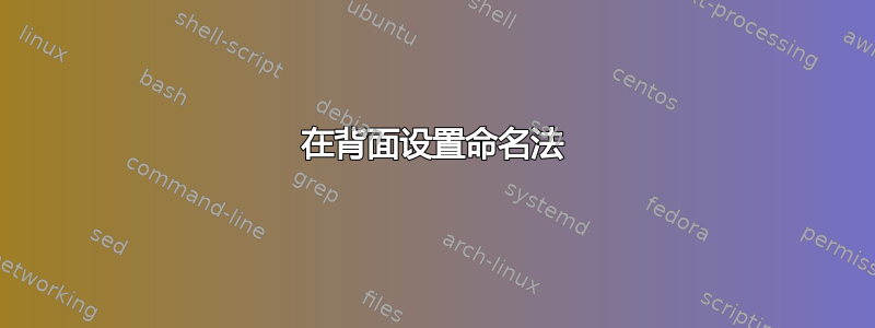 在背面设置命名法