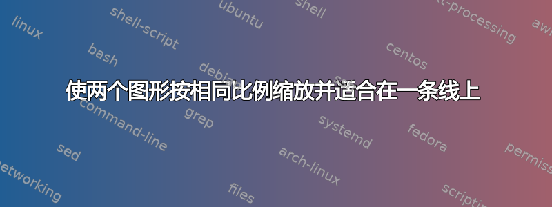 使两个图形按相同比例缩放并适合在一条线上