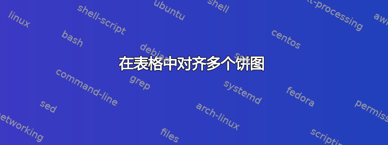 在表格中对齐多个饼图