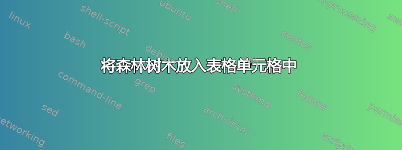 将森林树木放入表格单元格中