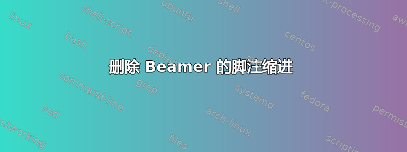 删除 Beamer 的脚注缩进