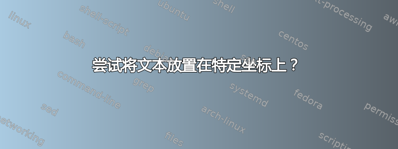 尝试将文本放置在特定坐标上？