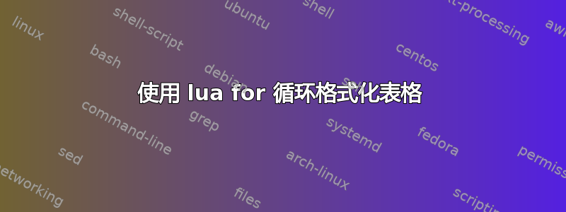 使用 lua for 循环格式化表格