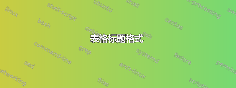 表格标题格式