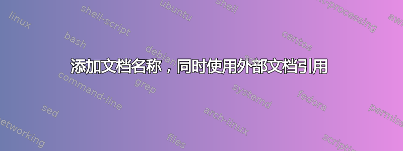 添加文档名称，同时使用外部文档引用