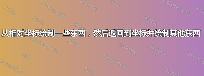 从相对坐标绘制一些东西，然后返回到坐标并绘制其他东西