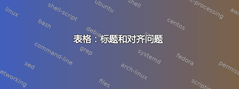 表格：标题和对齐问题