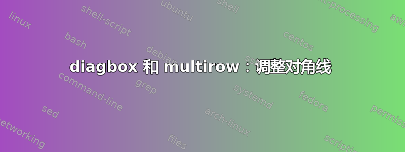 diagbox 和 multirow：调整对角线