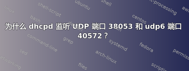 为什么 dhcpd 监听 UDP 端口 38053 和 udp6 端口 40572？