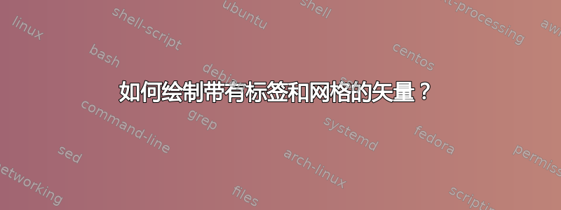 如何绘制带有标签和网格的矢量？