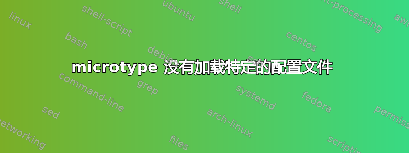 microtype 没有加载特定的配置文件