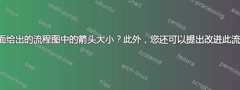 如何更改下面给出的流程图中的箭头大小？此外，您还可以提出改进此流程图的建议