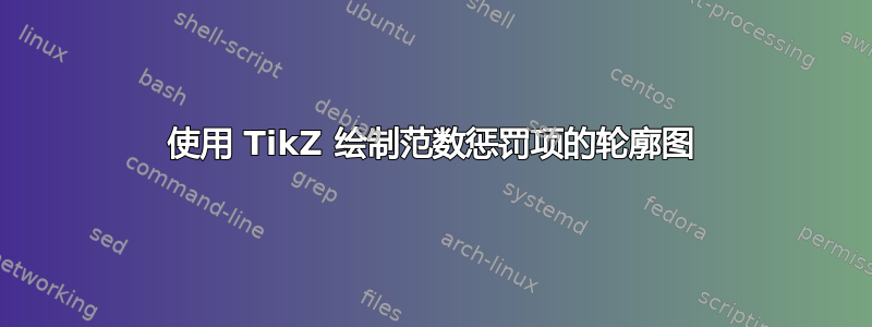 使用 TikZ 绘制范数惩罚项的轮廓图