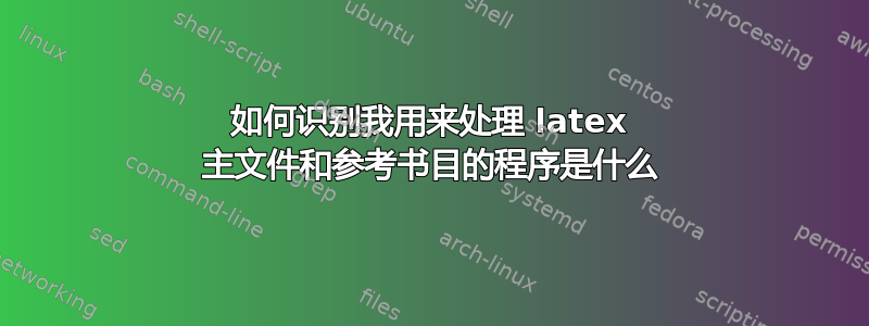 如何识别我用来处理 latex 主文件和参考书目的程序是什么