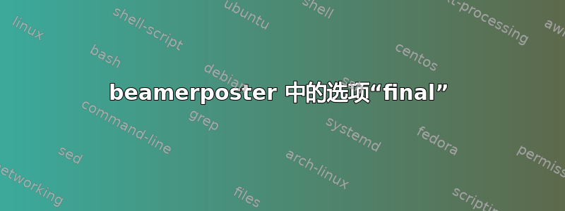 beamerposter 中的选项“final”