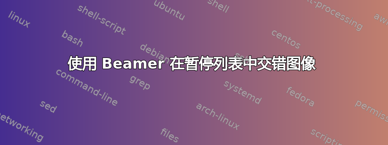 使用 Beamer 在暂停列表中交错图像