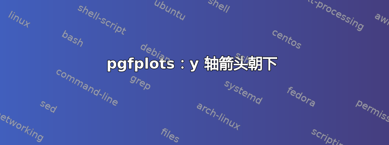 pgfplots：y 轴箭头朝下