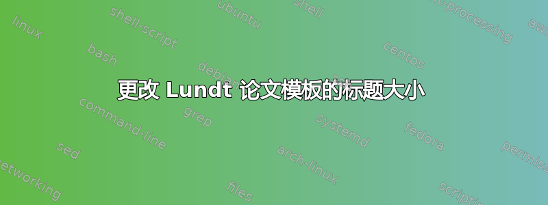 更改 Lundt 论文模板的标题大小