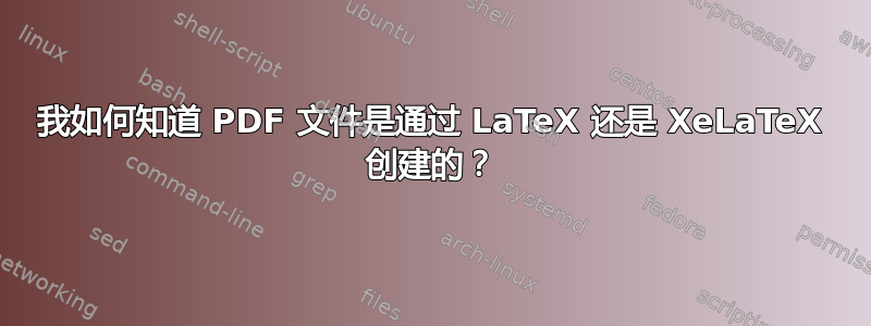 我如何知道 PDF 文件是通过 LaTeX 还是 XeLaTeX 创建的？