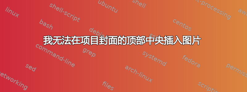 我无法在项目封面的顶部中央插入图片