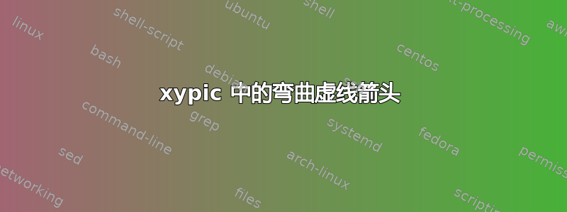 xypic 中的弯曲虚线箭头