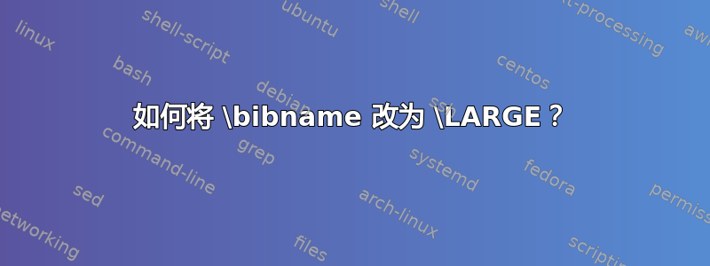 如何将 \bibname 改为 \LARGE？