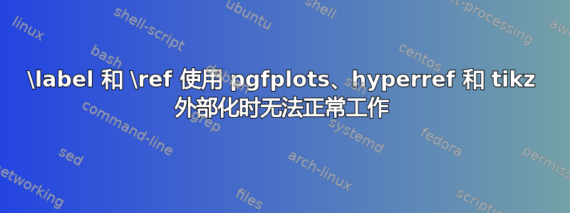 \label 和 \ref 使用 pgfplots、hyperref 和 tikz 外部化时无法正常工作