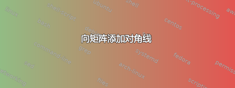 向矩阵添加对角线