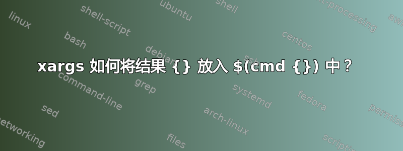 xargs 如何将结果 {} 放入 $(cmd {}) 中？ 