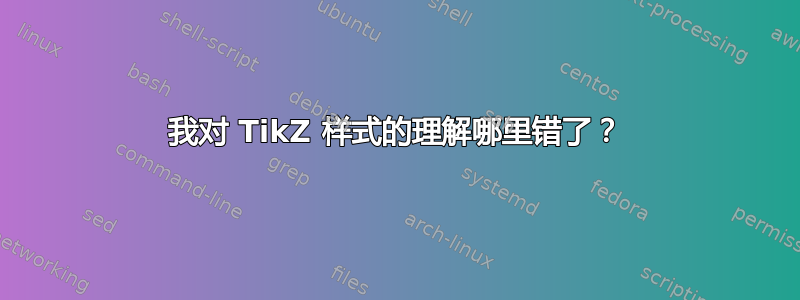 我对 TikZ 样式的理解哪里错了？