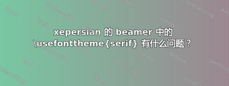 xepersian 的 beamer 中的 \usefonttheme{serif} 有什么问题？