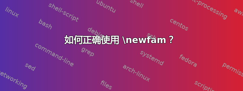 如何正确使用 \newfam？