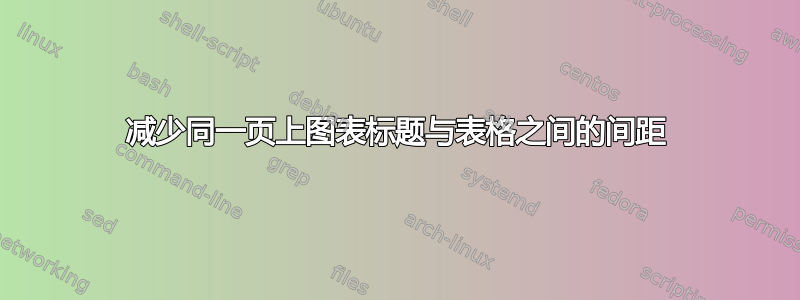 减少同一页上图表标题与表格之间的间距