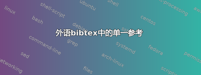 外语bibtex中的单一参考