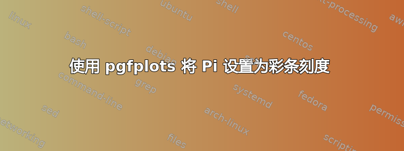 使用 pgfplots 将 Pi 设置为彩条刻度