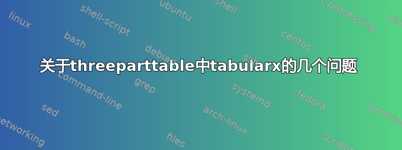 关于threeparttable中tabularx的几个问题