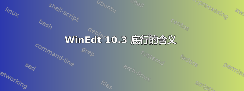 WinEdt 10.3 底行的含义