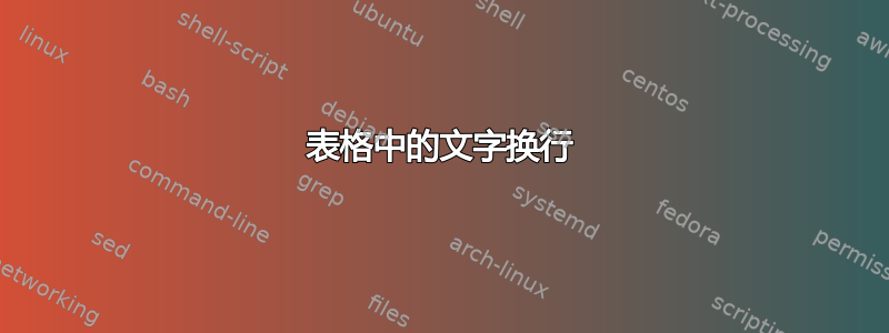 表格中的文字换行