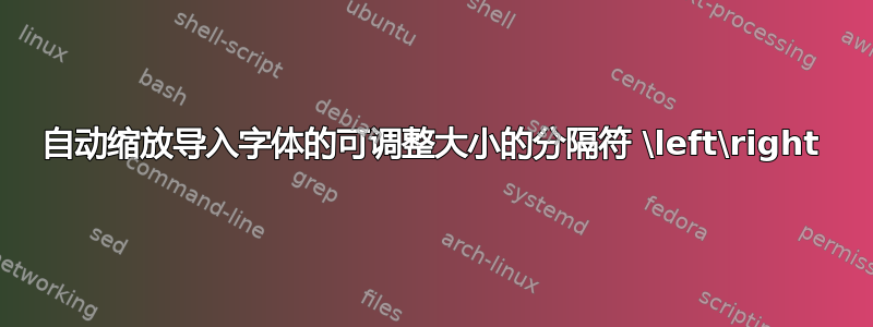 自动缩放导入字体的可调整大小的分隔符 \left\right