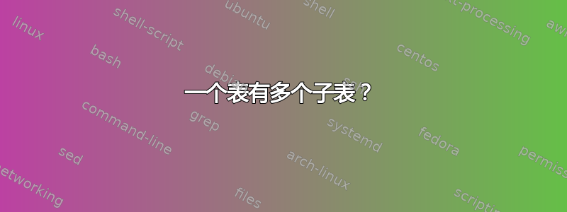 一个表有多个子表？