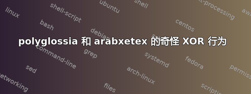 polyglossia 和 arabxetex 的奇怪 XOR 行为 