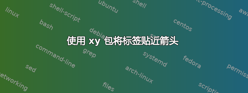 使用 xy 包将标签贴近箭头