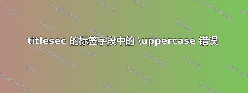 titlesec 的标签字段中的 \uppercase 错误